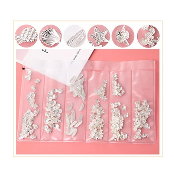 

1Bag/6Grids Hot Sale Metal Moon/Stars/Heart/Triangle/Frame Mixed Shape Nail Rivets Hot Sale New Arrival Nail Decorations