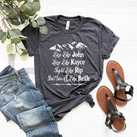 Live Like John Love Like Kayce Fight Like Rip Think Like Beth T-Shirt Funny Yellowstone Dutton Ranch Shirt TV Show Inspired Tops 2