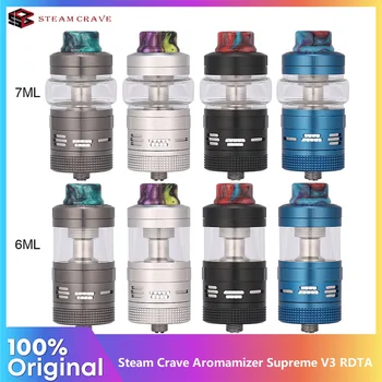 

Original Steam Crave Aromamizer Supreme V3 RDTA with 6ml Capacity and 25mm Diameter with 810 Drip Tip & 59mm Height E-cig Tank
