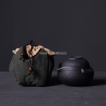 

ceramic tea pot gaiwan teacups for puer portable travel tea set with clotth bag