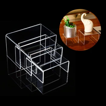 

Clear Acrylic Display Risers, 1 Set of 3 Showcase Shelf for Figures, Buffets, Cupcakes and Jewelry Display Stands - 3", 4", 5"