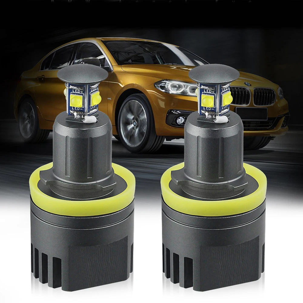 

2x 40W Fog Lights Headlight H8 Canbus Error Free 120W LED Angel Eye for BMW Marker Lights Bulbs For BMW E60 E61 E90 E92