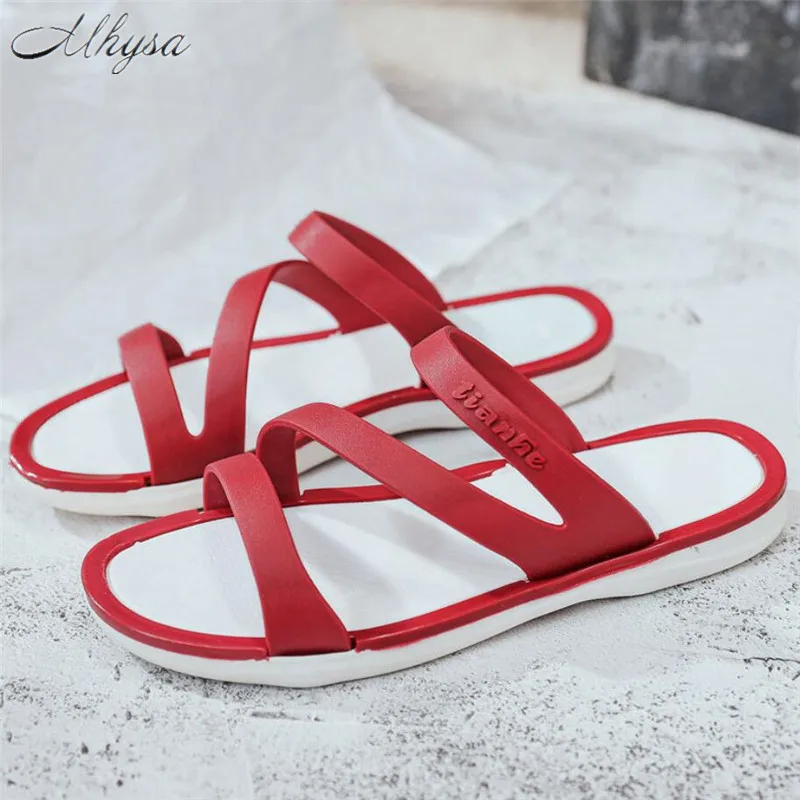 Mhysa 2020 Fashion Women Slippers Summer Slip on women Sandals Shoes Casual Soft Leather Slippers Female flats Flip Flops Shoes