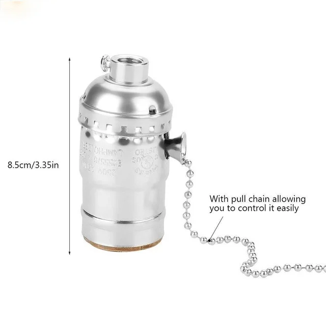 Vintage Lamp Holder Fitting E27 Lamp Holder Socket Chain Switch Douille E27 Socket Light UL CE Bulb Socket Holder Base E27C1