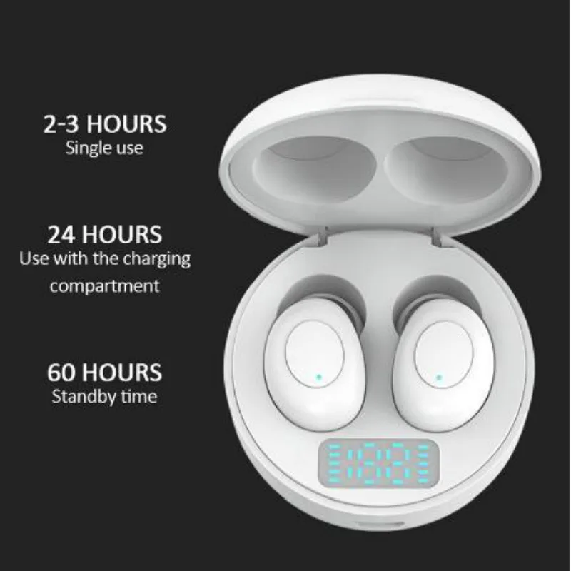 J1 TWS Mini Wireless Sports 5 0 Bluetooth Earphone Stereo With Mic Game Earphone With LED display For iphone and Android phone