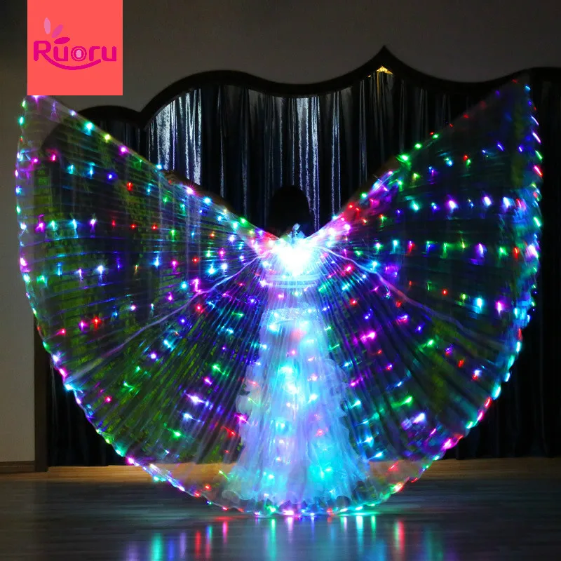 

Ruoru Led Costume Tron Star Led Wings Adult Alas Led Wings Luminous Costumes Show Dance Light Up Isis Wings Open 360 Degree