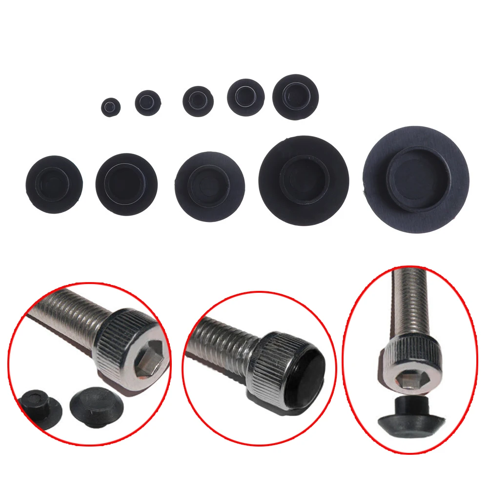 10PCS M5-24 Practical Black Hex Socket Fasteners Screws Covers Caps Allen Bolt Screw Nut Round Head Cover Cap Protector | Обустройство