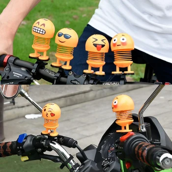 

Bike Decoration Doll Smile Stickers Cute Cool Smiley Spring Shake Head Bike Handlebar Decor Cycling Road MTB Bicycle Accessories