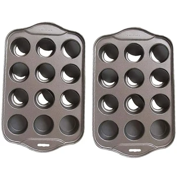 

2 Packs of 12 Mini Muffin Cake Molds with Round Bottom DIY Paper Cup Muffin Cake Tray