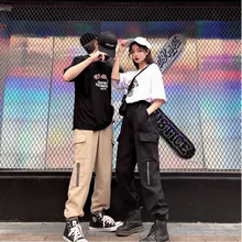 Мужские повседневные брюки, осень и зима, Новые повседневные одноцветные свободные брюки для молодых людей, модная мужская одежда