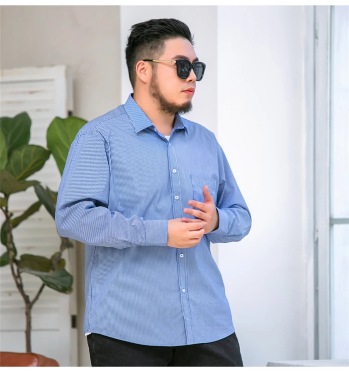 Большие размеры 10XL 9XL 8XL 7XL 6XL мужская деловая рубашка в полоску Классический стиль модные повседневные свободные рубашки с длинными рукавами брендовая одежда