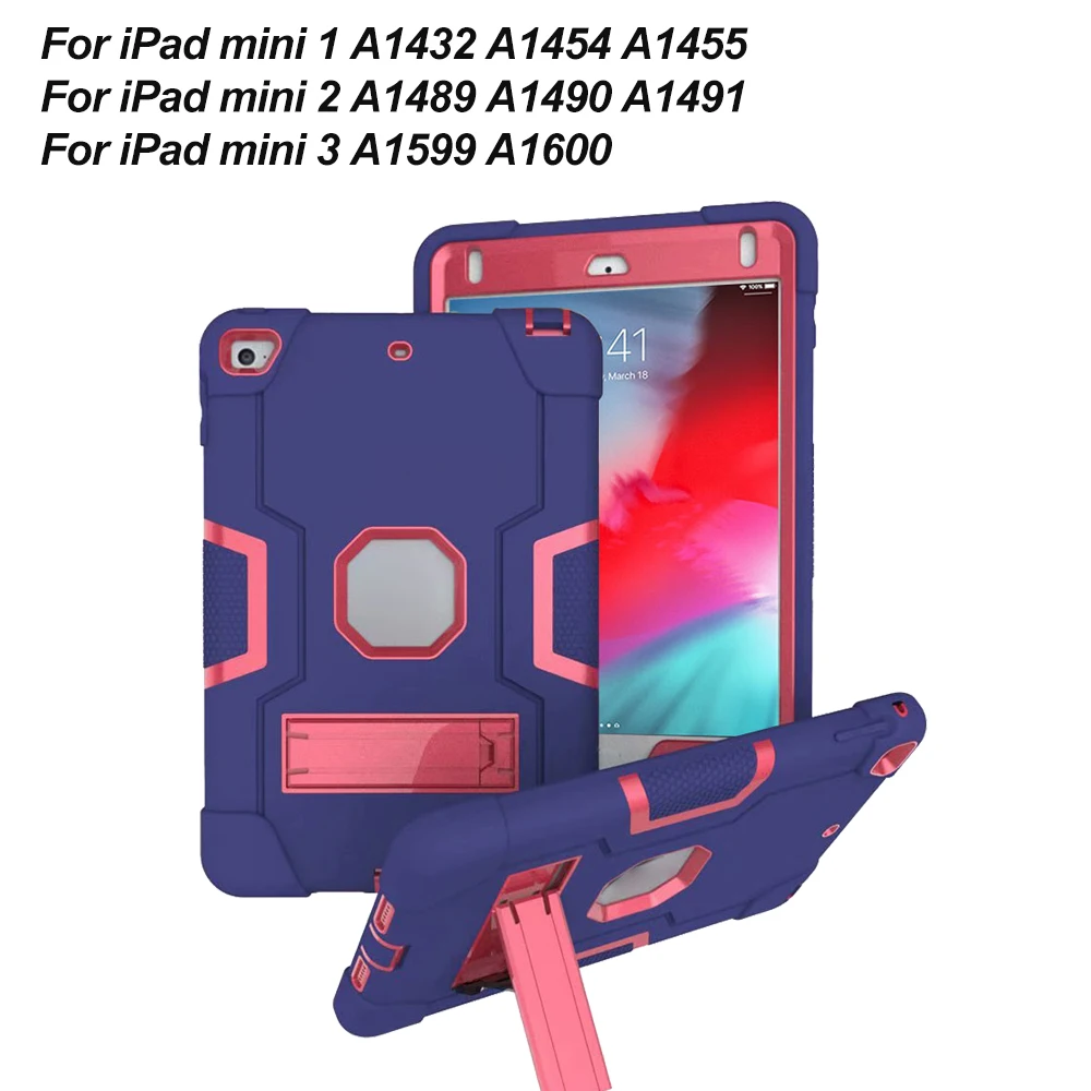 Shockrpoof чехол с подставкой для IPad Mini 1 2 3 4 5 A2133 A1538 A1599 A1489 A1432 PC силиконовый сверхпрочный чехол для планшета - Цвет: DB Rose mini123