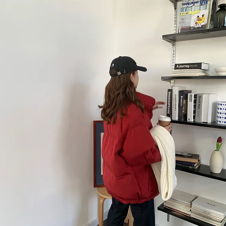 Плотная зимняя одежда, Женское пальто на молнии, новинка, Ropa De Invierno Para Mujer Abrigos Mujer Invierno, воротник-стойка, черный