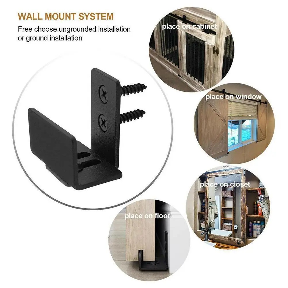 

8 in 1 Carbon Steel Adjustable Sliding Floor Guide For Barn Floor Hardware Adjustable Wall Mount Door Guide Accessory Bot R A9B5