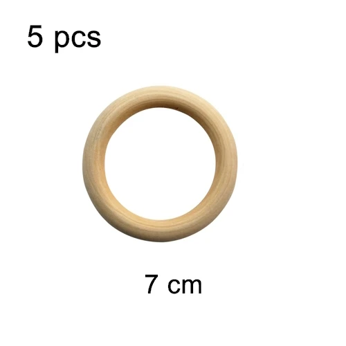5pcs 7cm Натуральные зубцы из древесины бусины деревянные кольцемер Дети Diy Деревянный аксессуар для изготовления ювелирных изделий Ловец снов макраме аксессуары - Цвет: 5pcs 7cm