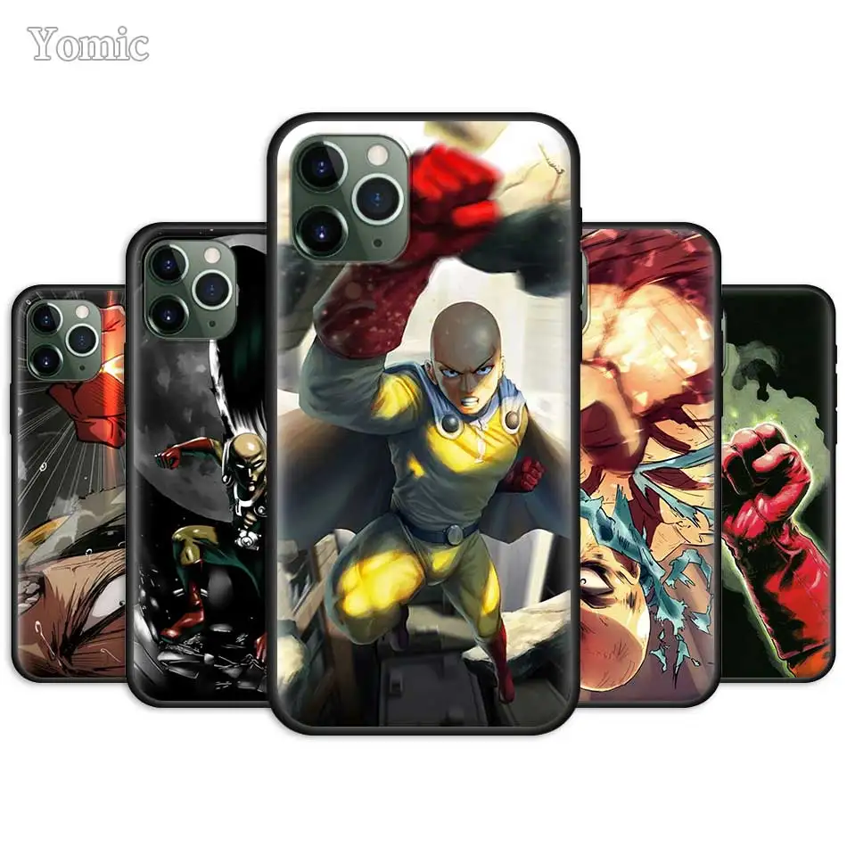 Мягкий чехол One Punch Man для Apple iPhone 11 Pro XR X XS MAX 7 8 6 6S Plus 5 5S SE 5C Черный силиконовый чехол для телефона