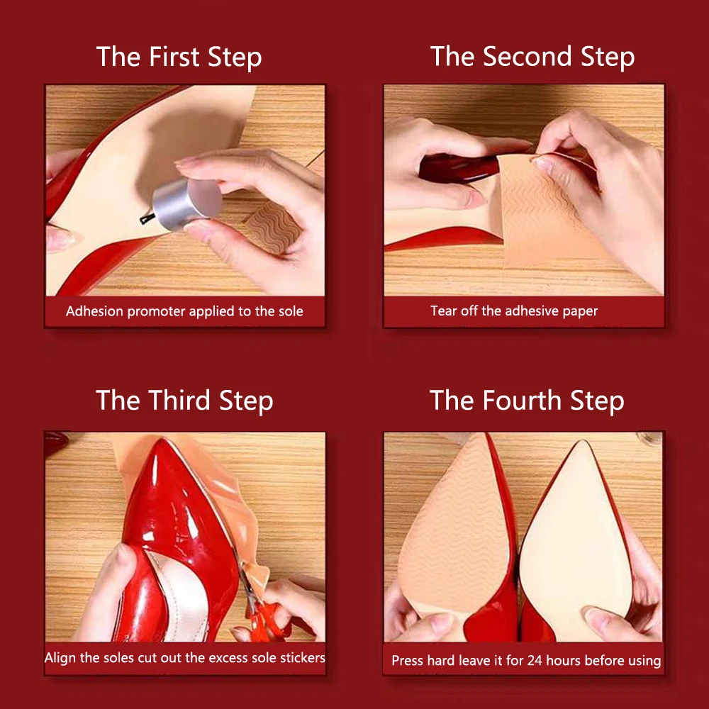 Shoe Sole Protector Rubber Anti Slip High Heel Replacement Repair Adhesive  Women