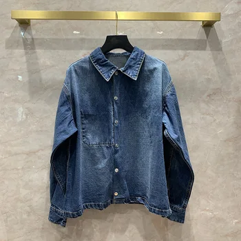 

Luxury Brand Bee Embroidered Denim Jacket Long-sleeved 2020 Autumn High-end Quality Cotton Korean Tide Insect Shirt Jeans Jacket
