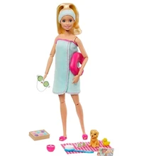 

New Barbie Doll Toy 18 Inch Doll Girl Toys Bath Puppy Children Play House Dress Up Joint Movable Girl Toy Birthday Gift for Girl