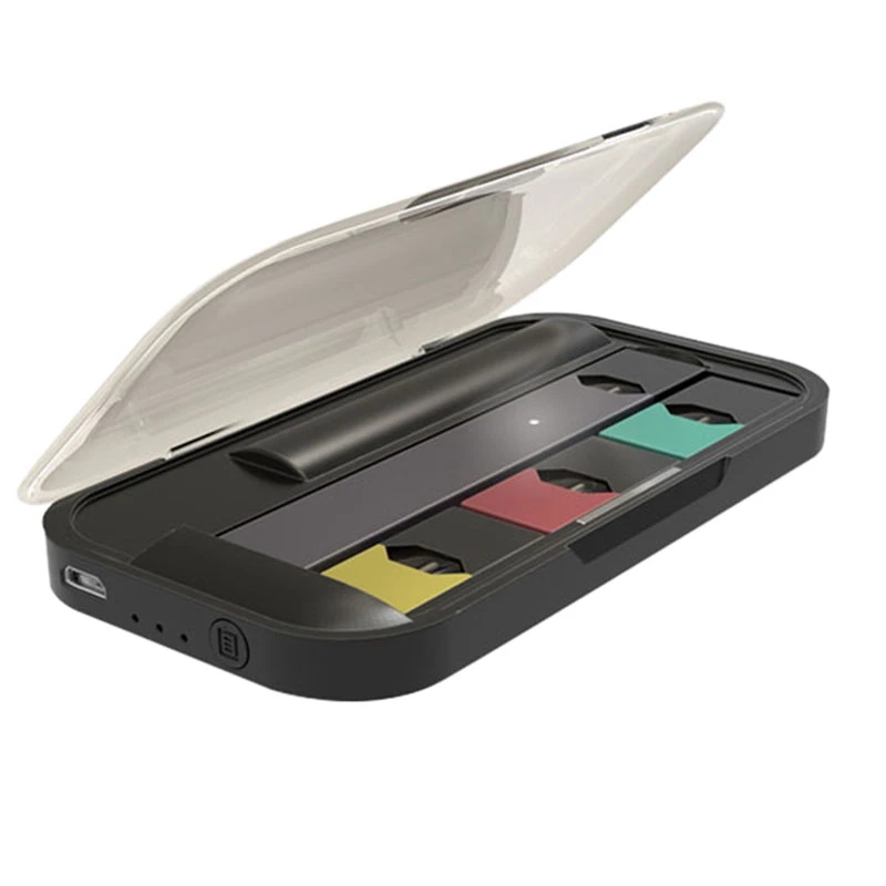 

Portable 1200Mah Power Bank Charger Box for Juul E-Cigarette Charging Case Storage Holder Magnetic Cover Led Indicator Light