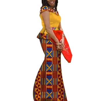 

African Women Clothes Clothing Top Skirt Set Customization Size Party Skirts Set