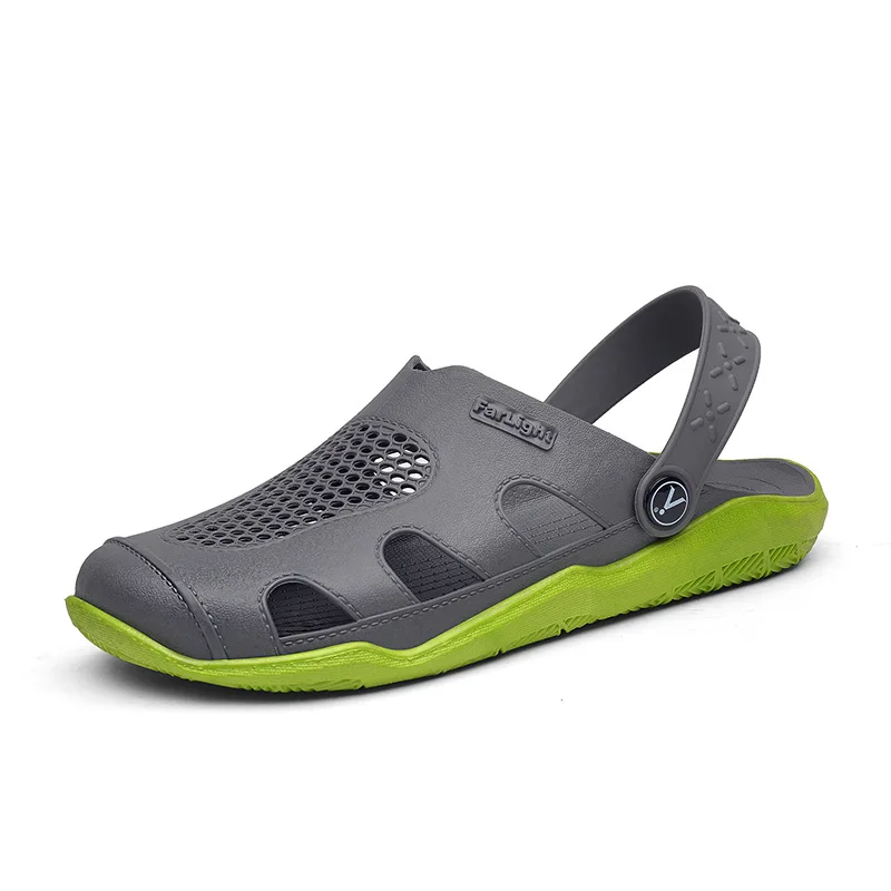 

Summer Men Porous Shoes Slipper Sandals Korean-style Dual Purpose Breathable Men's Semi-Slipper Large Size 45 BIRD'S NEST Breath