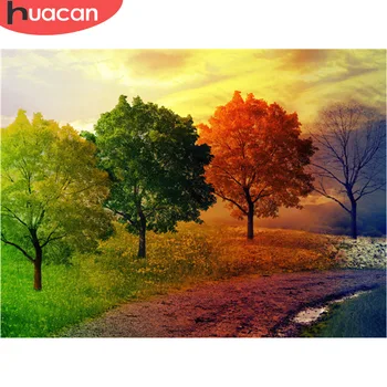 

HUACAN Diamond Painting With Square Stones Tree Diamond Embroidery Full Display Plant Home Decoration Mosaic Picture