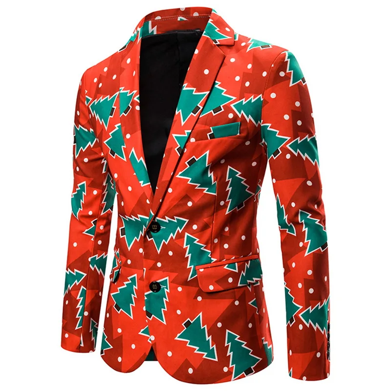 MJARTORIA Winter Newest Christmas Party Wears Men's Slim Fit Suits Fashion Party Christmas Suits Coat For Men