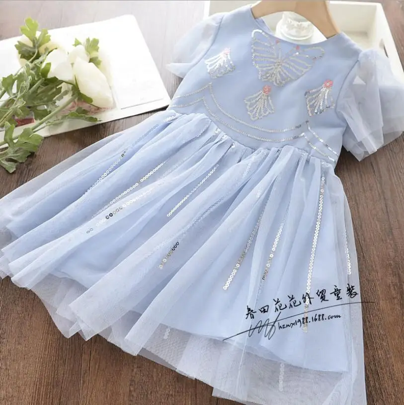 Платье принцессы для девочек; коллекция года; сезон весна-лето; Детские праздничные платья; детское платье из тюля с блестками; высококачественная одежда для детей