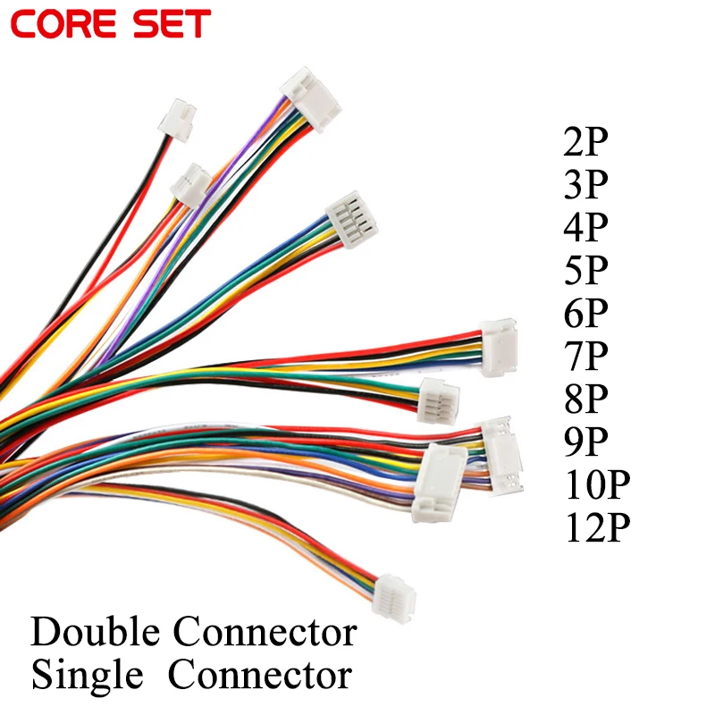 10 шт. Micro JST GH 1 25 2P 3P 4P 5P 6PIN Штекерный разъем с кабелями 150 мм одиночный/двойной 28AWG |