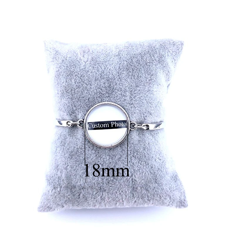 Серебряный браслет на заказ изготовленный по заказу клиента 18 мм стеклянный