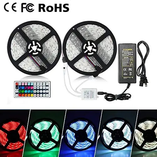 10m LED Strip Light RGB Waterproof SMD 5050 DC12V rgb String Diode Flexible Ribbon WiFi Contoller+Adapter plug | Автомобили и