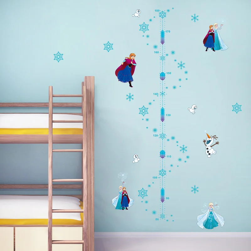 Cartoon Disney Frozen Anna Elsa Growth Chart PVC Wall Stickers For Kids Room Home Decor DIY Anime Wall Height Measure Art Decals Cartoon Disney Frozen Anna Elsa Growth Chart PVC Wall Stickers For Kids Room Home Decor DIY Anime Wall Height Measure Art Decals