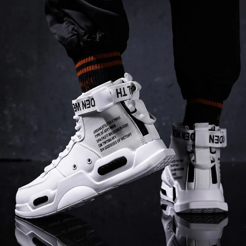 2022 Personality High Top Couple Boots Fashion white Air Cool Street running Shoes Red Anti-skid Sole Outdoor Sports | Спорт и