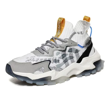

2020 Fashion Men's Hip Hop Street Dance Shoes Graffiti High Top Chunky Sneakers Autumn Summer Casual Mesh Shoes Zapatos Hombre