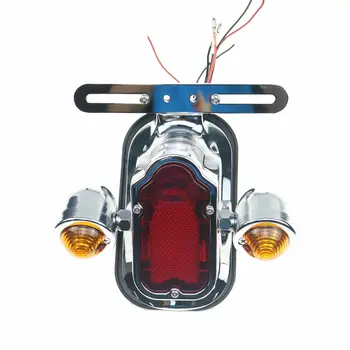 

Chrome Tombstone Tail Light Turn Signal License Plate Bracket Holder For Harley Softail Springer Custom