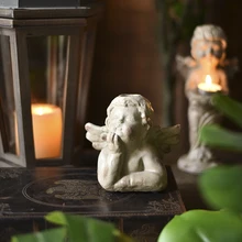 Retro Made Old Cupid Resin Candle Holders Decorated with Romantic Atmosphere Garden Balcony Tabletop Ornaments