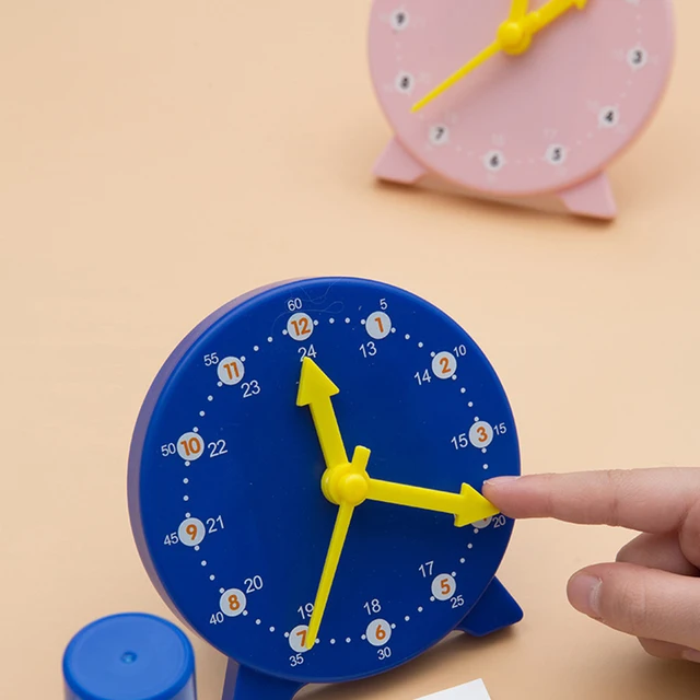 Children Kids Clock Model Toys Early Educational Cognitive Math Toy Montessori Teaching Aids Three-needle Linkage Detachable Toy 5