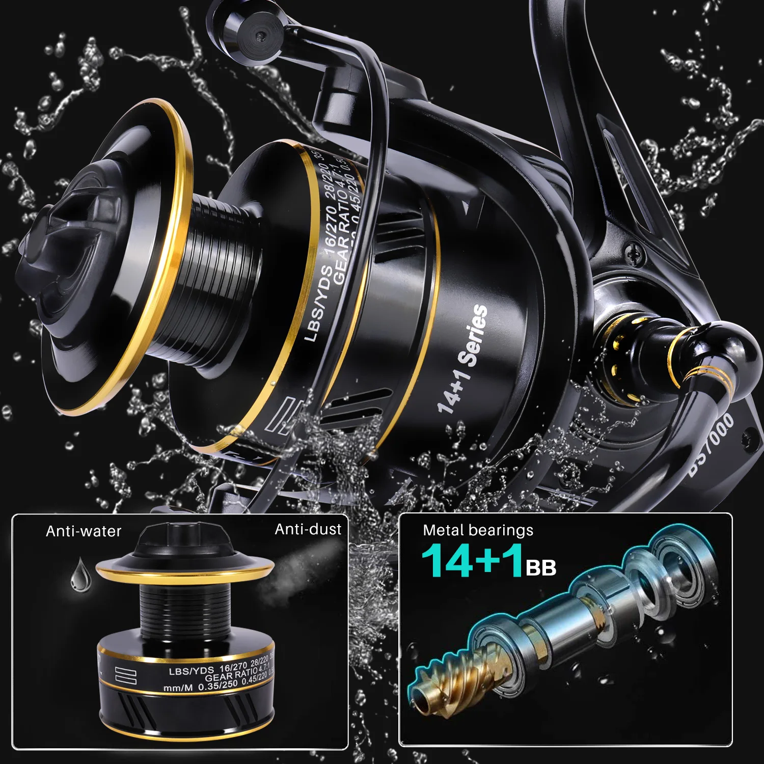 Sougayilang 2000/3000 Model Spinning Fishing Reel 5.2:1 Gear Ratio EVA  Handle Fishing Reel for Freshwater Fishing Reels