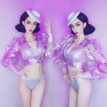 

Womens Stage Fashion Dance Costum Nightclub DJ Sexy Bikini Suit Gogo Lead Dancer Stage Costume Girl