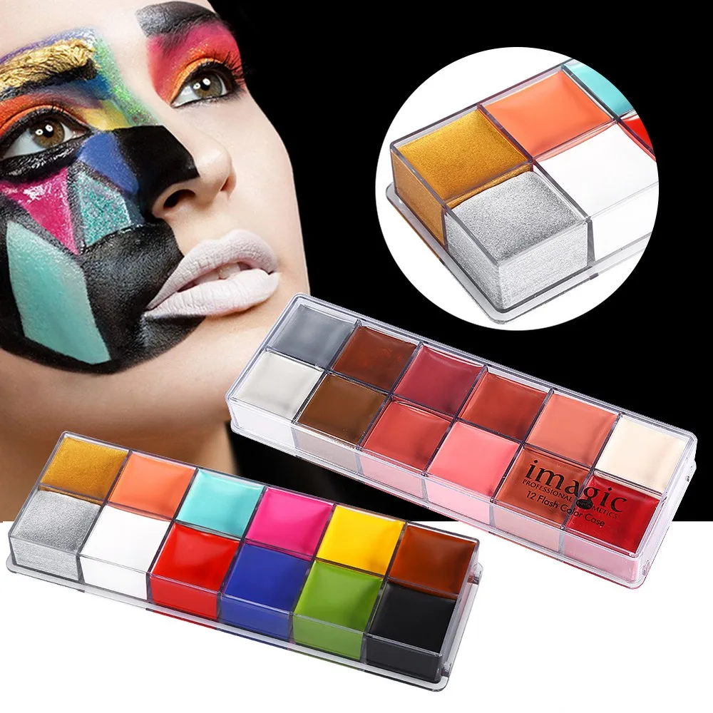 Body Paint 12 Colors Cosmetics Face Painting Pigment Oil Art Makeup Cosplay Party Flash Tattoo Color 1pcs | Красота и здоровье