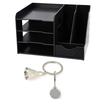 

1 Pcs Key Chains Keychain Keyfob Keyring Creative 3D Model & 1 Pcs PVC Desk Organizer DIY Pen Holder Box Desktop Rack