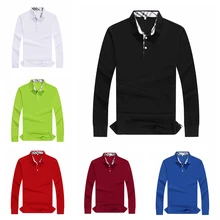 Осенняя модная футболка поло Для женщин Осень Повседневное с длинными рукавами однотонное женские рубашки, топы плюс Размеры группа услуги изготовления на заказ Осенняя модная футболка поло Для женщин Осень