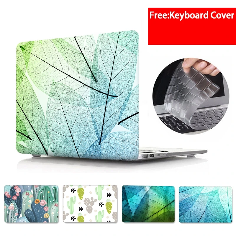 

Leaf Transparent Laptop Case for Macbook Pro 13 A1708 Cover for Apple Mac book 13.3 inch A1502 A1706 A1989 A1278 A2159 2019 2015