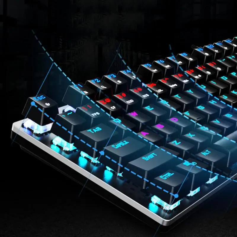 AOC GK410 104 клавиш Механическая игровая клавиатура синий переключатель Проводная клавиатура