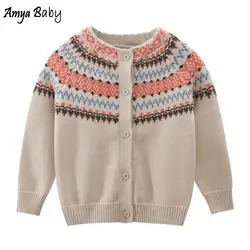 Amya для малышей, детские свитера для девочек осень-зима вязаный свитер для маленьких девочек; кардиганы для мальчика Дети Костюмы; Верхняя