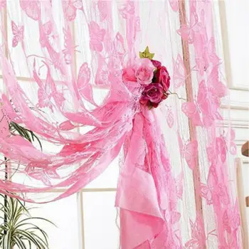 

1.2m Lace Butterfly String Tassels Curtain Tulle Panel Bedroom Window Decor