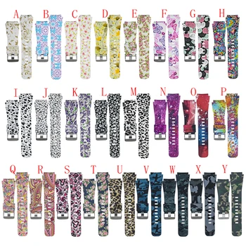 

22MM Sport Silicone Watch Strap For Samsung Gear S3 Frontier Classic / Galaxy Watch 46mm smart Watchband Printing Pattern straps