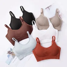 Женский топ на бретелях, бюстгальтер, нижнее белье, бесшовный топ, открытая спина, нижнее белье без косточек, со съемной подкладкой