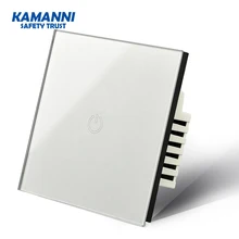 Kamanni стеклянный сенсорный смарт-переключатель 1 комплект 1way 100 v-240 v настенный переключаемый светодиодный светильник ed светильник переключатель панель сенсорная кнопка экран